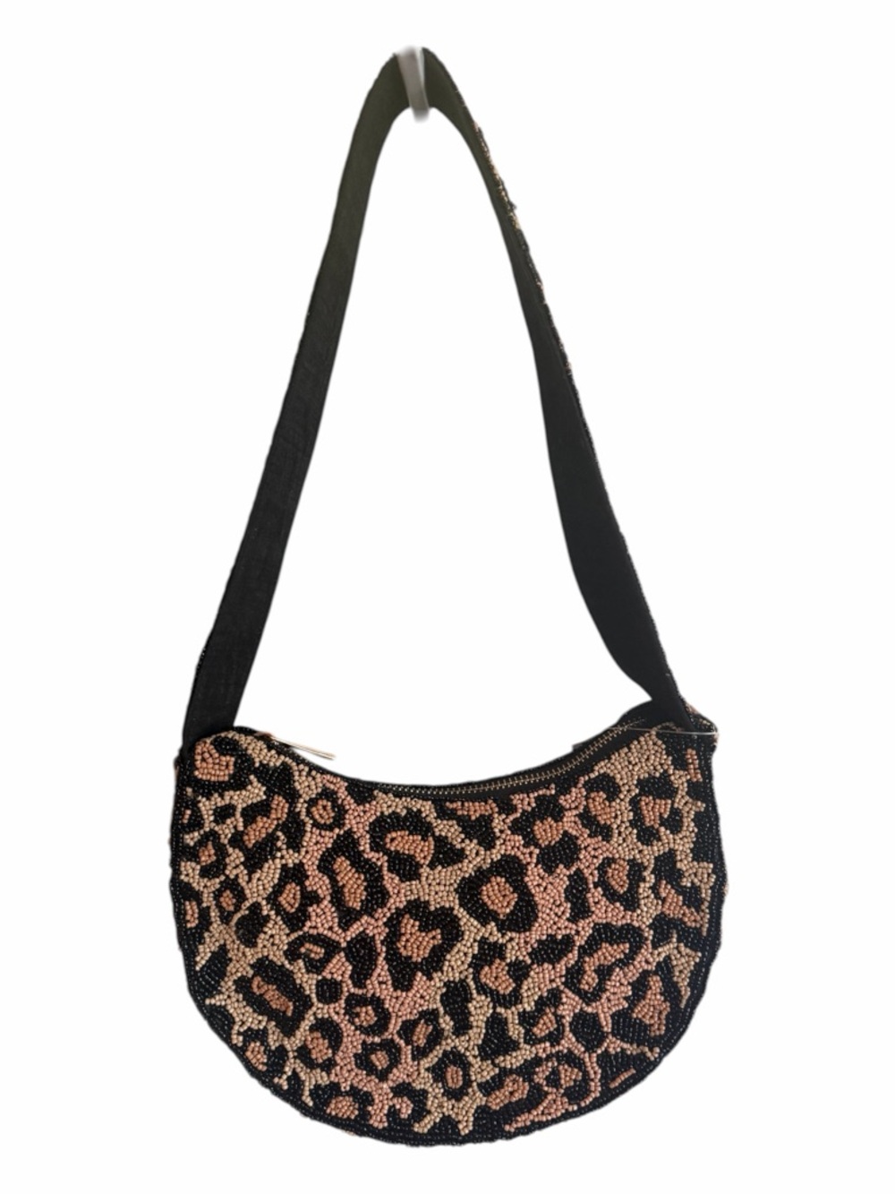 Leopard Beaded Shoulder Bag Y2K Mini Hobo 9x6x3 NWT